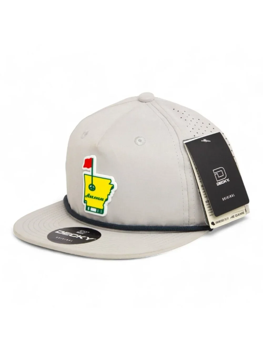 Arkansas Masters Golf 3D Perforated Rope Hat- Grey/ Charcoal